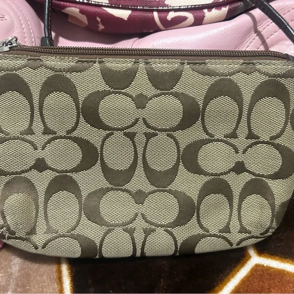 Coach Brown Signature Wristlet - Picture 3 of 4